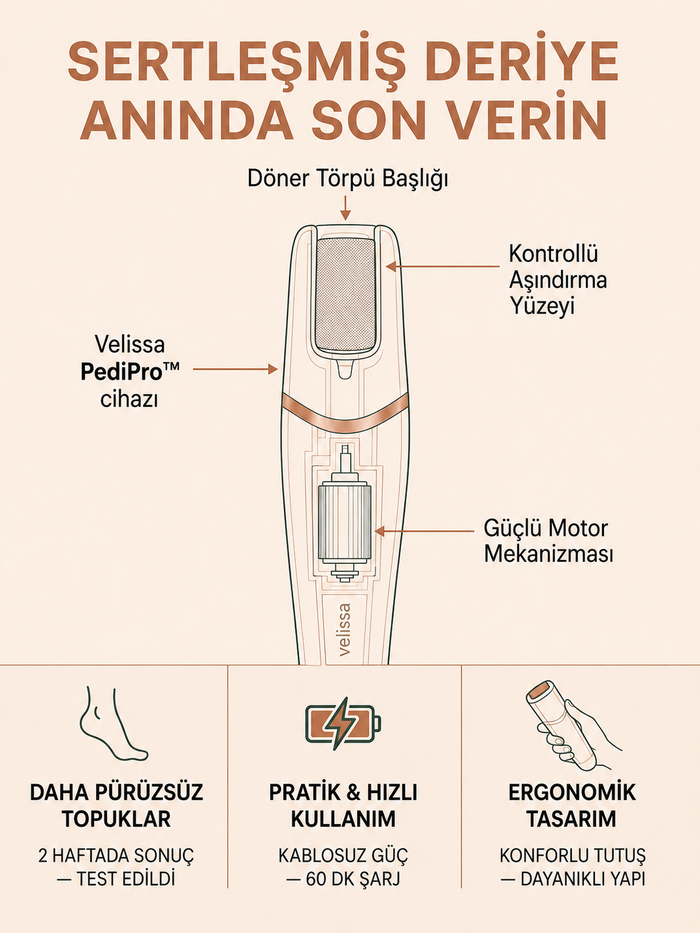 Velissa PediPro Elektrikli Nasır Cihazı