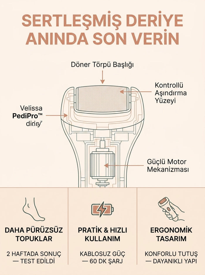 Velissa PediPro Elektrikli Nasır Cihazı 10